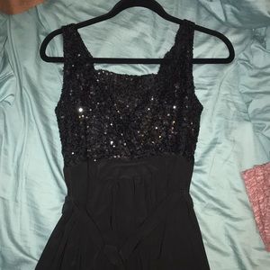 Black sequin top dress